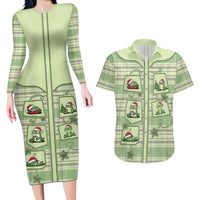 Western Yoke Couples Matching Long Sleeve Bodycon Dress and Hawaiian Shirt Frog Christmas Cute Style - Wonder Print Shop