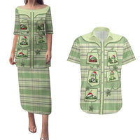 Western Yoke Couples Matching Puletasi and Hawaiian Shirt Frog Christmas Cute Style - Wonder Print Shop
