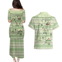 Western Yoke Couples Matching Puletasi and Hawaiian Shirt Frog Christmas Cute Style - Wonder Print Shop