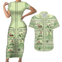 Western Yoke Couples Matching Short Sleeve Bodycon Dress and Hawaiian Shirt Frog Christmas Cute Style - Wonder Print Shop