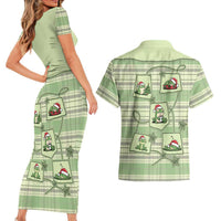 Western Yoke Couples Matching Short Sleeve Bodycon Dress and Hawaiian Shirt Frog Christmas Cute Style - Wonder Print Shop