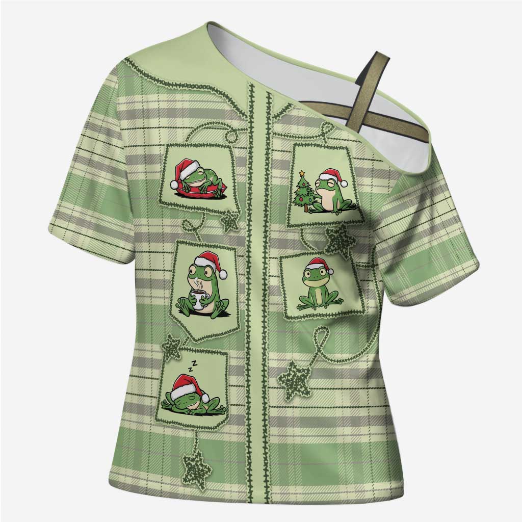Western Yoke Cross Shoulder Shirt Frog Christmas Cute Style - Wonder Print Shop