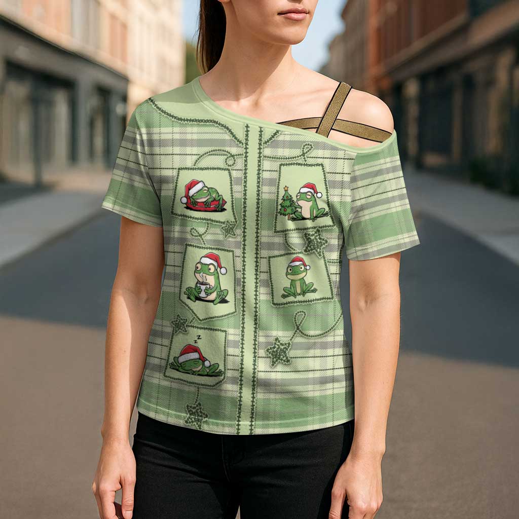 Western Yoke Cross Shoulder Shirt Frog Christmas Cute Style - Wonder Print Shop