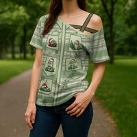 Western Yoke Cross Shoulder Shirt Frog Christmas Cute Style - Wonder Print Shop