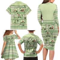 Western Yoke Family Matching Long Sleeve Bodycon Dress and Hawaiian Shirt Frog Christmas Cute Style - Wonder Print Shop