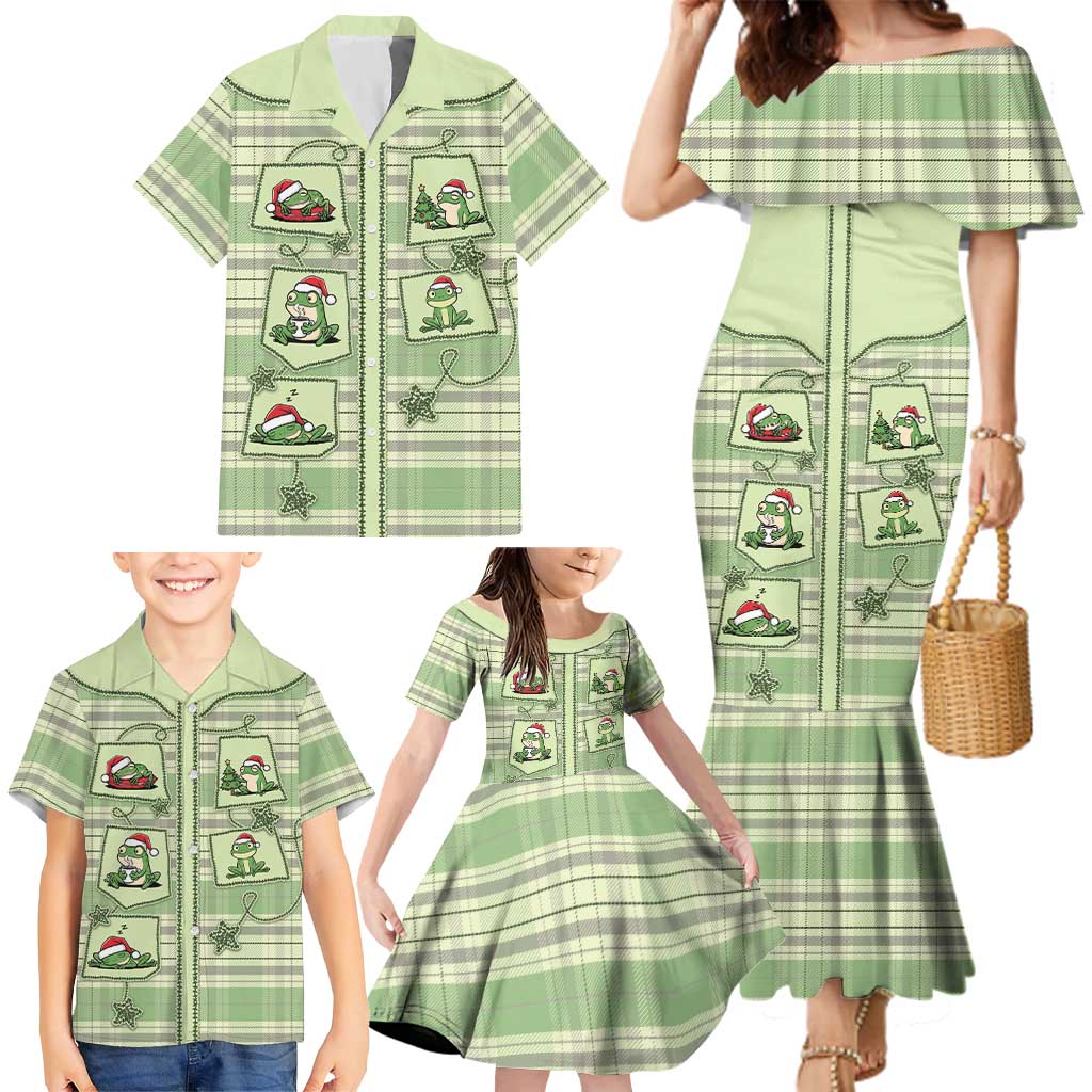 Western Yoke Family Matching Mermaid Dress and Hawaiian Shirt Frog Christmas Cute Style - Wonder Print Shop