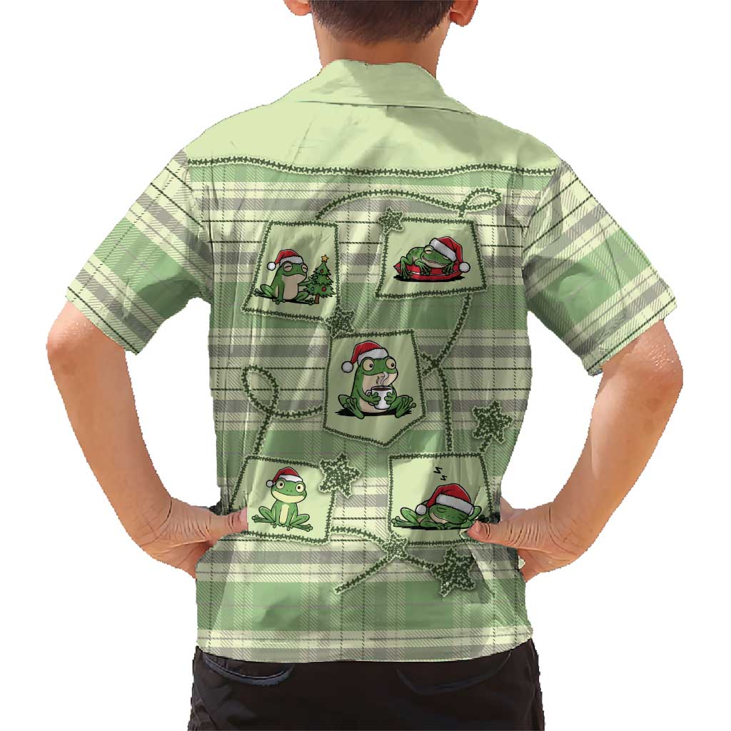 Western Yoke Family Matching Off The Shoulder Long Sleeve Dress and Hawaiian Shirt Frog Christmas Cute Style - Wonder Print Shop