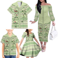 Western Yoke Family Matching Off The Shoulder Long Sleeve Dress and Hawaiian Shirt Frog Christmas Cute Style - Wonder Print Shop