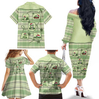 Western Yoke Family Matching Off The Shoulder Long Sleeve Dress and Hawaiian Shirt Frog Christmas Cute Style - Wonder Print Shop