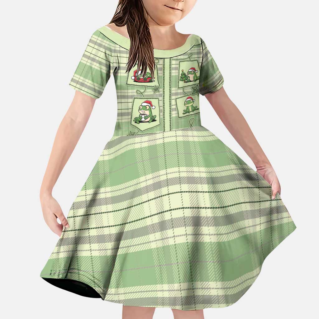 Western Yoke Family Matching Off Shoulder Short Dress and Hawaiian Shirt Frog Christmas Cute Style - Wonder Print Shop