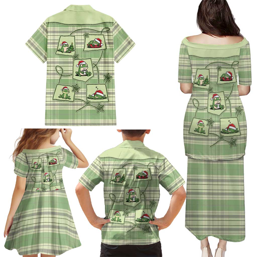 Western Yoke Family Matching Puletasi and Hawaiian Shirt Frog Christmas Cute Style - Wonder Print Shop