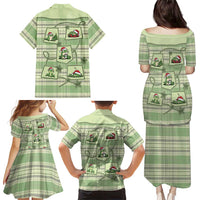 Western Yoke Family Matching Puletasi and Hawaiian Shirt Frog Christmas Cute Style - Wonder Print Shop