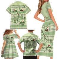 Western Yoke Family Matching Short Sleeve Bodycon Dress and Hawaiian Shirt Frog Christmas Cute Style - Wonder Print Shop