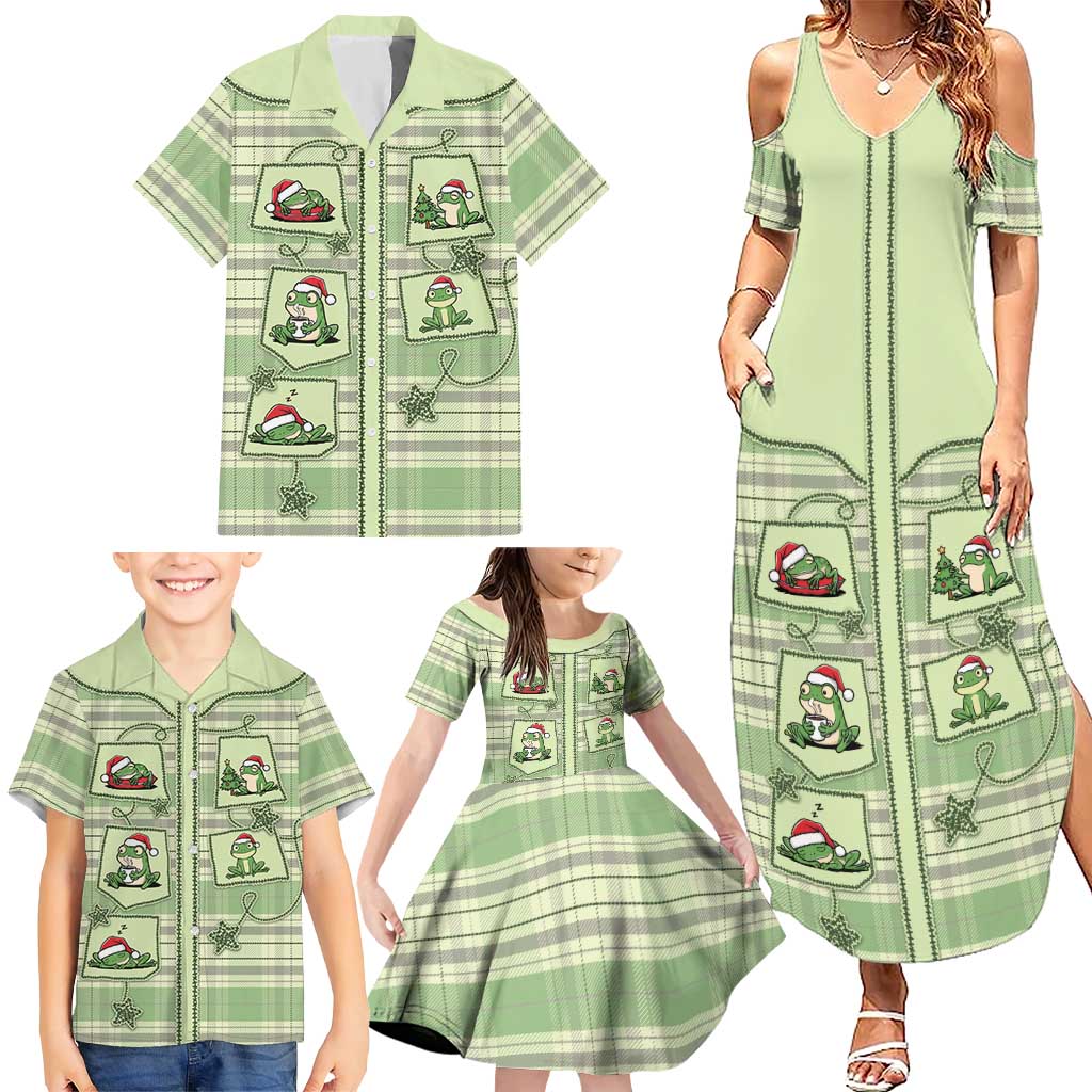 Western Yoke Family Matching Summer Maxi Dress and Hawaiian Shirt Frog Christmas Cute Style - Wonder Print Shop