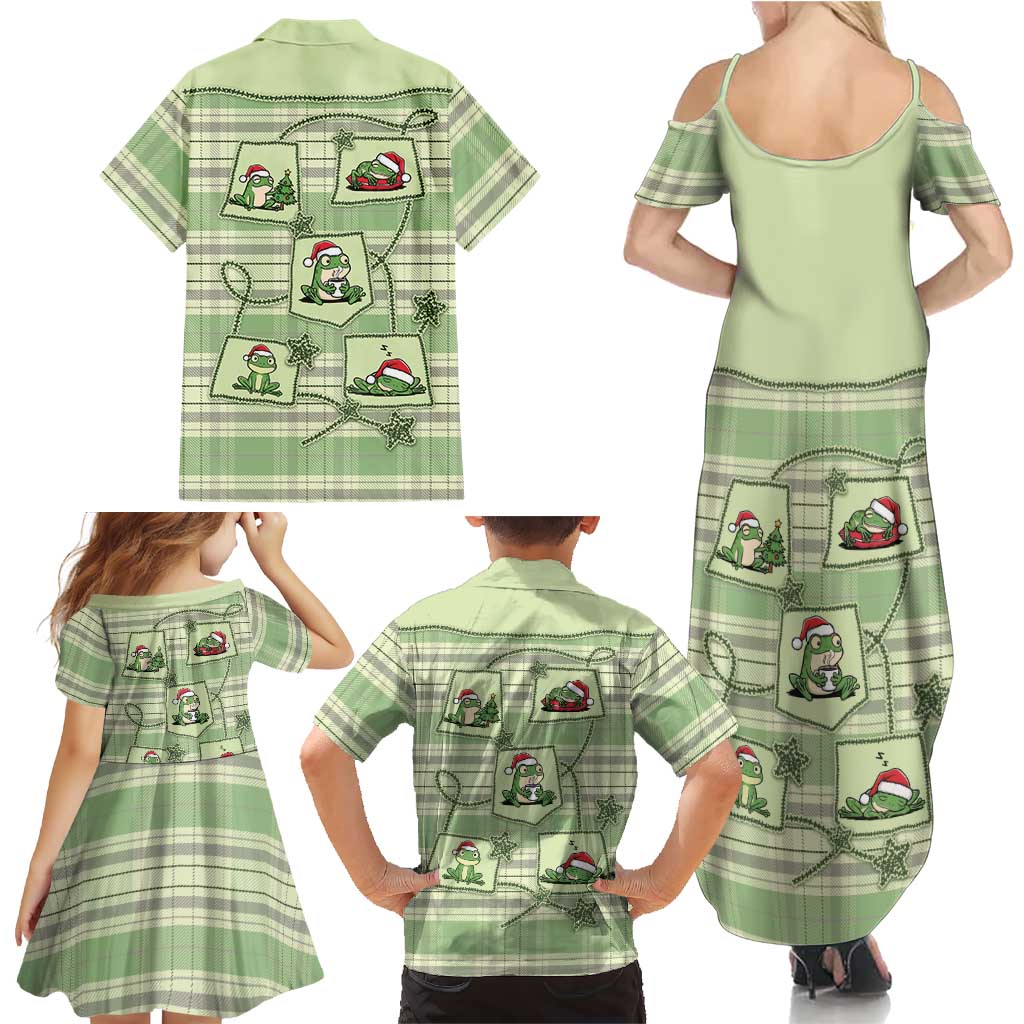 Western Yoke Family Matching Summer Maxi Dress and Hawaiian Shirt Frog Christmas Cute Style - Wonder Print Shop