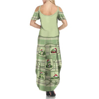 Western Yoke Family Matching Summer Maxi Dress and Hawaiian Shirt Frog Christmas Cute Style - Wonder Print Shop