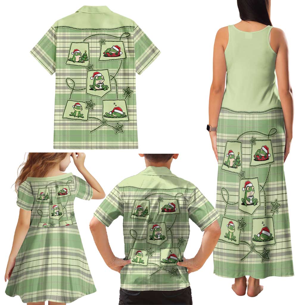 Western Yoke Family Matching Tank Maxi Dress and Hawaiian Shirt Frog Christmas Cute Style - Wonder Print Shop