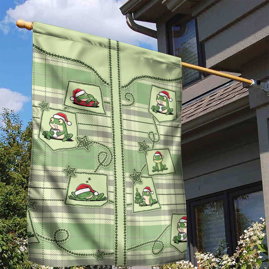 Western Yoke Garden Flag Frog Christmas Cute Style - Wonder Print Shop