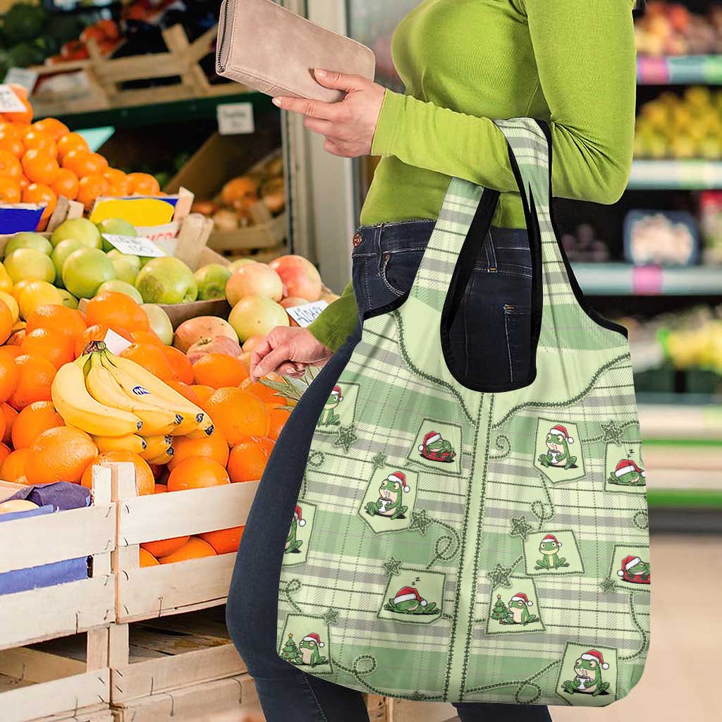Western Yoke Grocery Bag Frog Christmas Cute Style - Wonder Print Shop