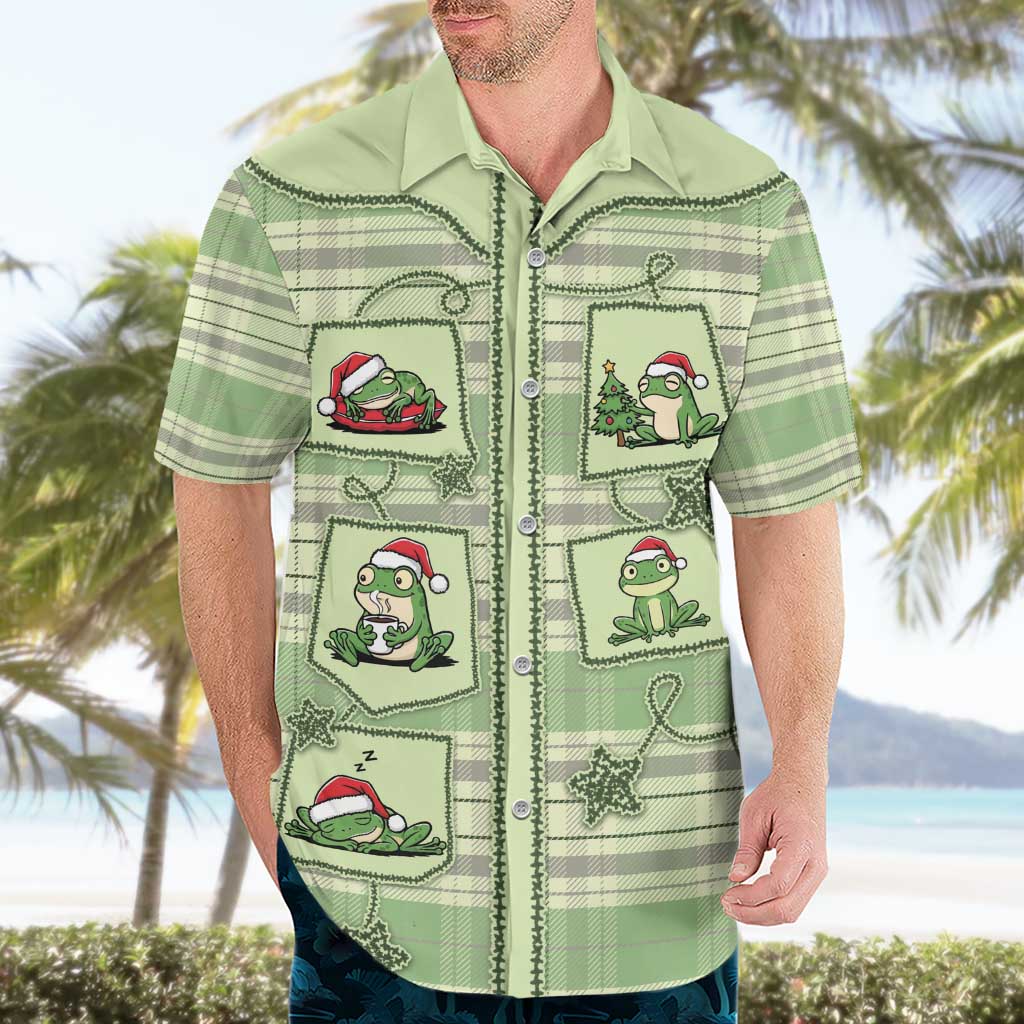 Western Yoke Hawaiian Shirt Frog Christmas Cute Style - Wonder Print Shop
