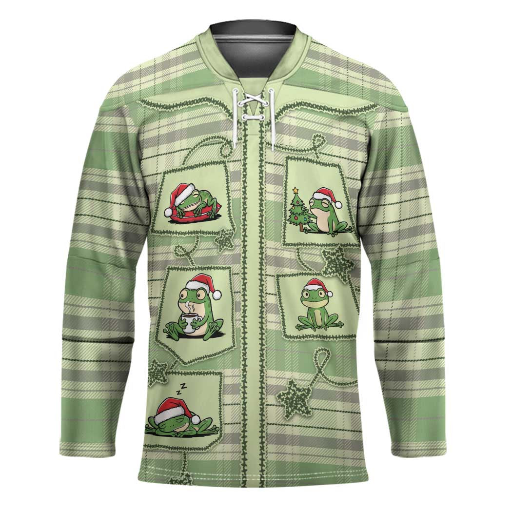 Western Yoke Hockey Jersey Frog Christmas Cute Style - Wonder Print Shop