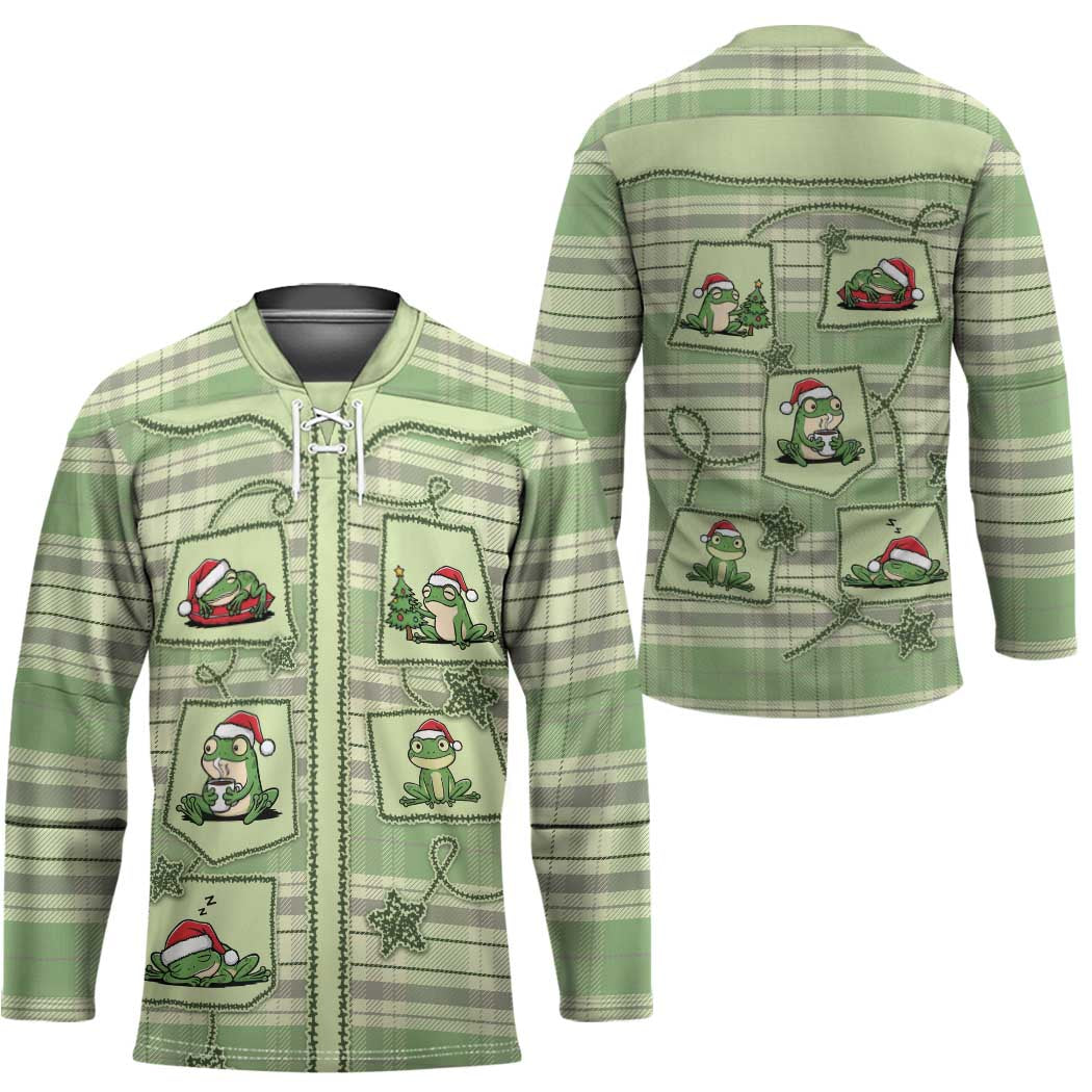 Western Yoke Hockey Jersey Frog Christmas Cute Style - Wonder Print Shop