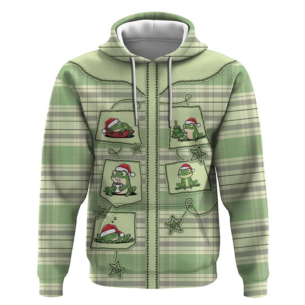 Western Yoke Hoodie Frog Christmas Cute Style - Wonder Print Shop