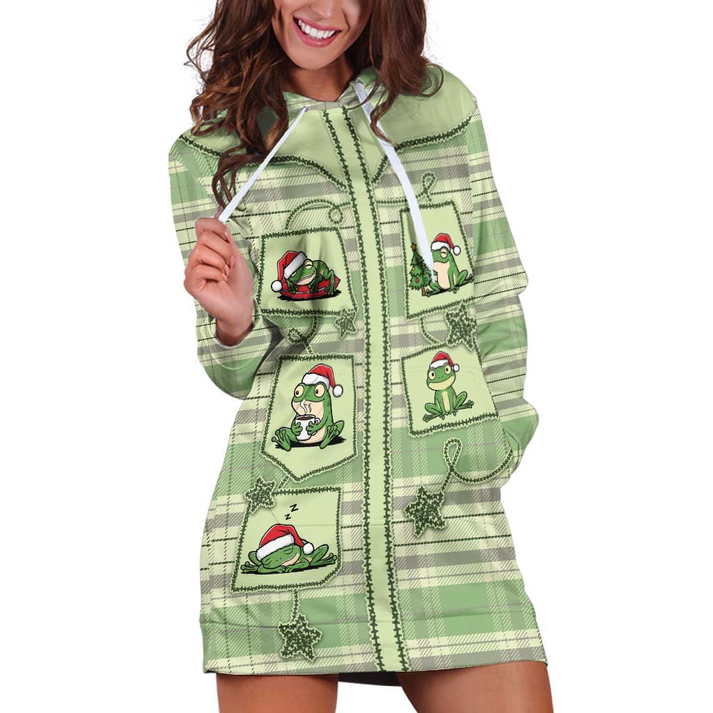 Western Yoke Hoodie Dress Frog Christmas Cute Style - Wonder Print Shop