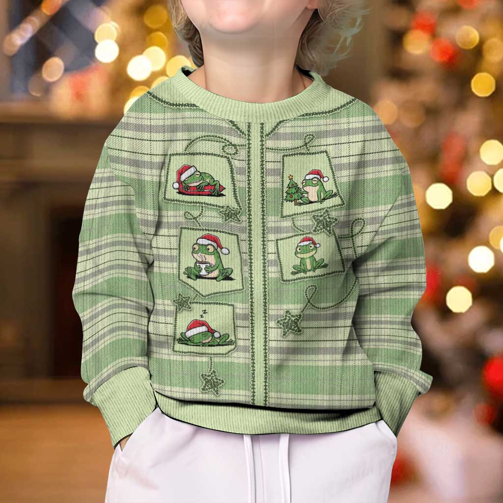 Western Yoke Kid Ugly Christmas Sweater Frog Christmas Cute Style - Wonder Print Shop