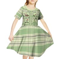Western Yoke Kid Short Sleeve Dress Frog Christmas Cute Style - Wonder Print Shop