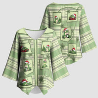 Western Yoke Kimono Sleeve Blouse Frog Christmas Cute Style - Wonder Print Shop