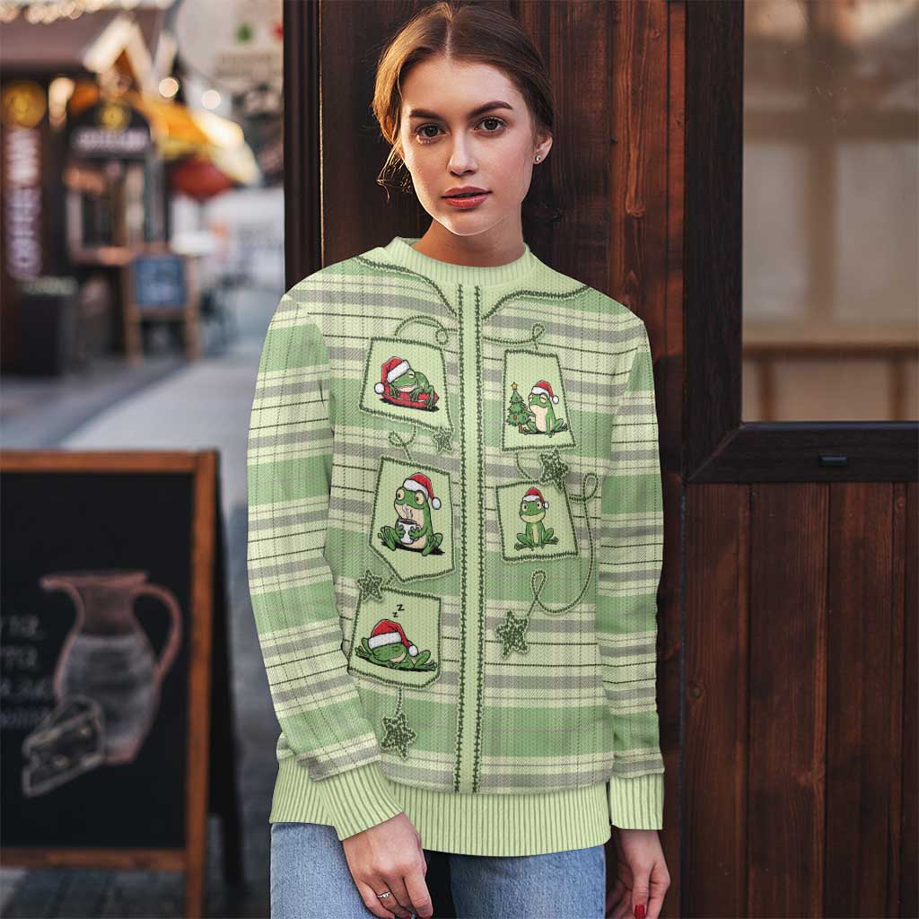 Western Yoke Ugly Christmas Sweater Frog Christmas Cute Style - Wonder Print Shop