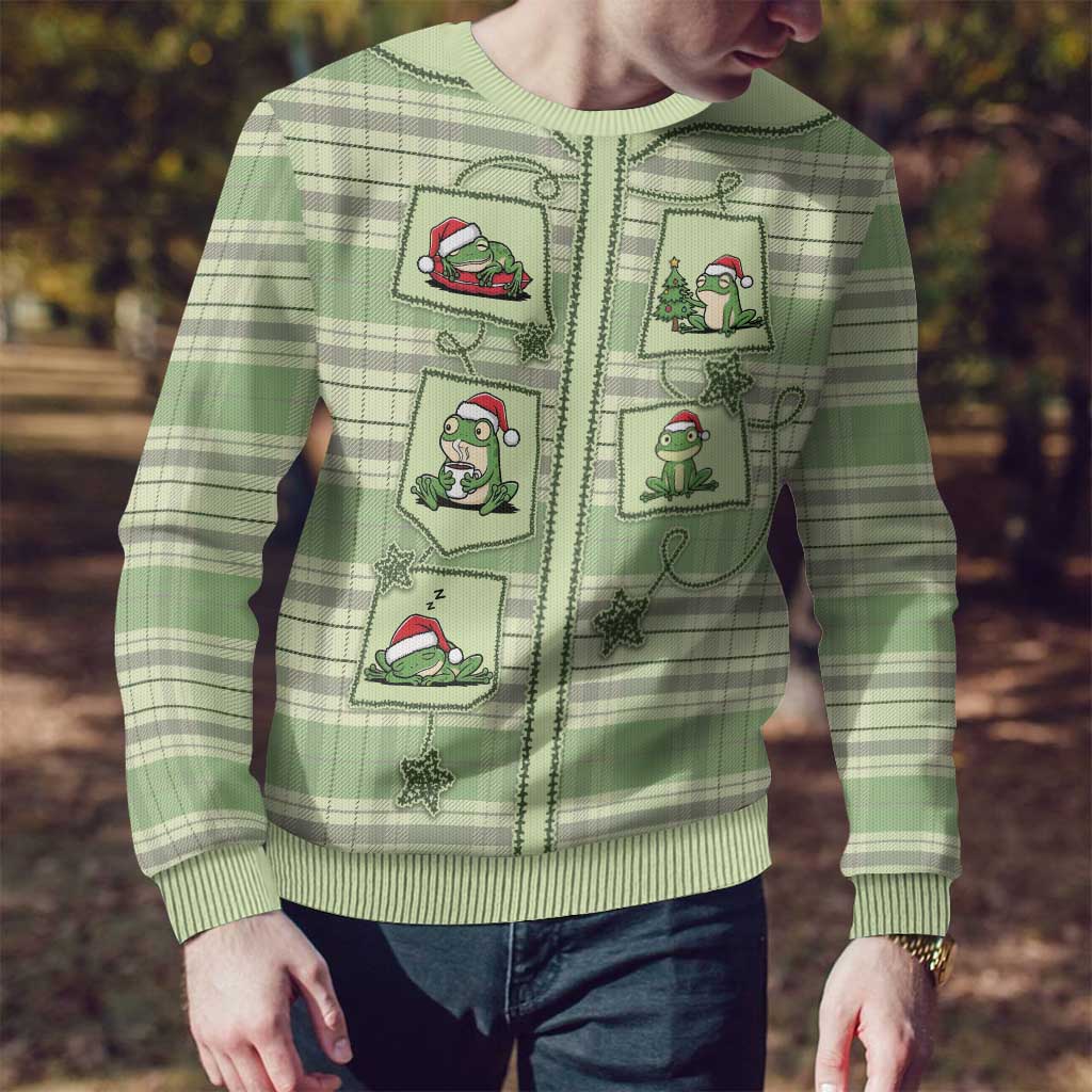 Western Yoke Ugly Christmas Sweater Frog Christmas Cute Style - Wonder Print Shop