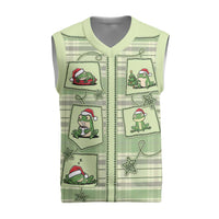 Western Yoke Christmas Knitted V-Neck Vest Frog Christmas Cute Style - Wonder Print Shop