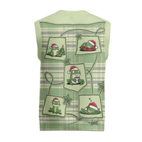 Western Yoke Christmas Knitted V-Neck Vest Frog Christmas Cute Style - Wonder Print Shop