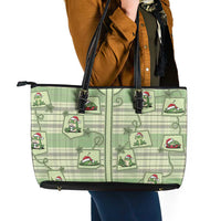 Western Yoke Leather Tote Bag Frog Christmas Cute Style - Wonder Print Shop