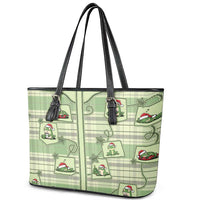 Western Yoke Leather Tote Bag Frog Christmas Cute Style - Wonder Print Shop
