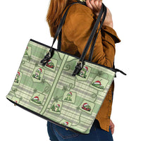 Western Yoke Leather Tote Bag Frog Christmas Cute Style - Wonder Print Shop