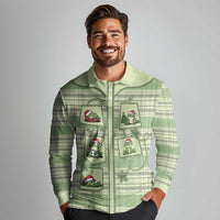 Western Yoke Long Sleeve Polo Shirt Frog Christmas Cute Style - Wonder Print Shop