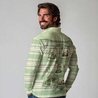 Western Yoke Long Sleeve Polo Shirt Frog Christmas Cute Style - Wonder Print Shop