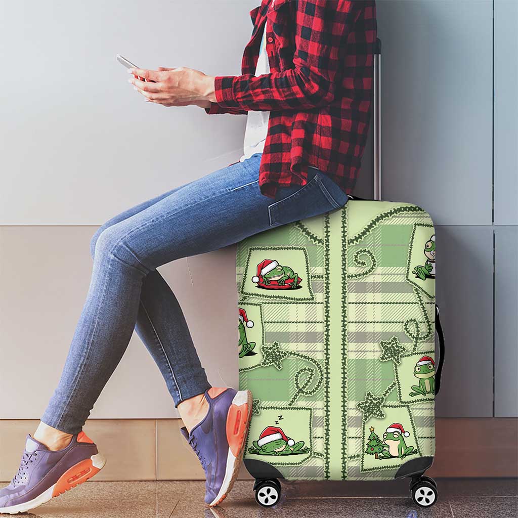 Western Yoke Luggage Cover Frog Christmas Cute Style - Wonder Print Shop
