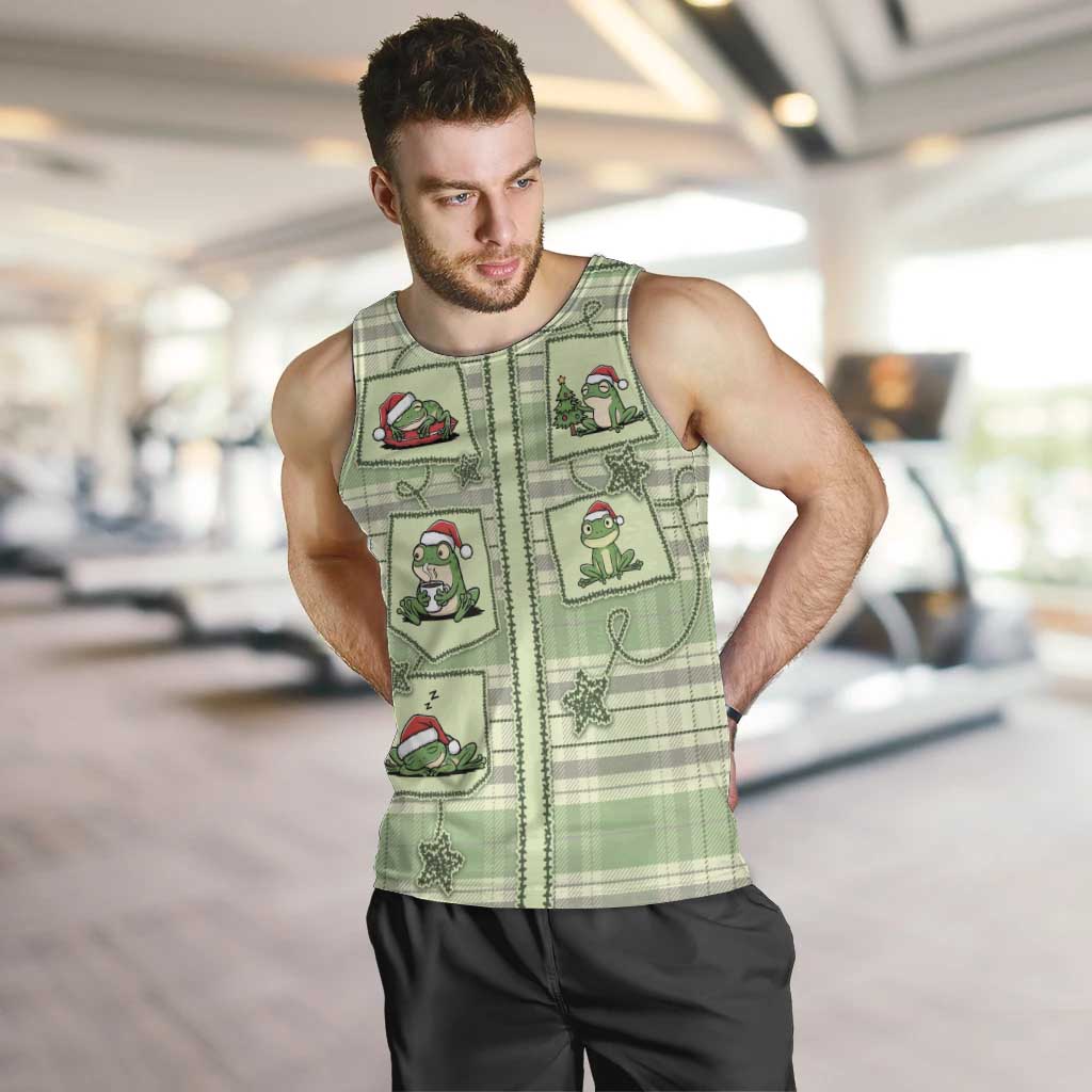 Western Yoke Men Tank Top Frog Christmas Cute Style - Wonder Print Shop