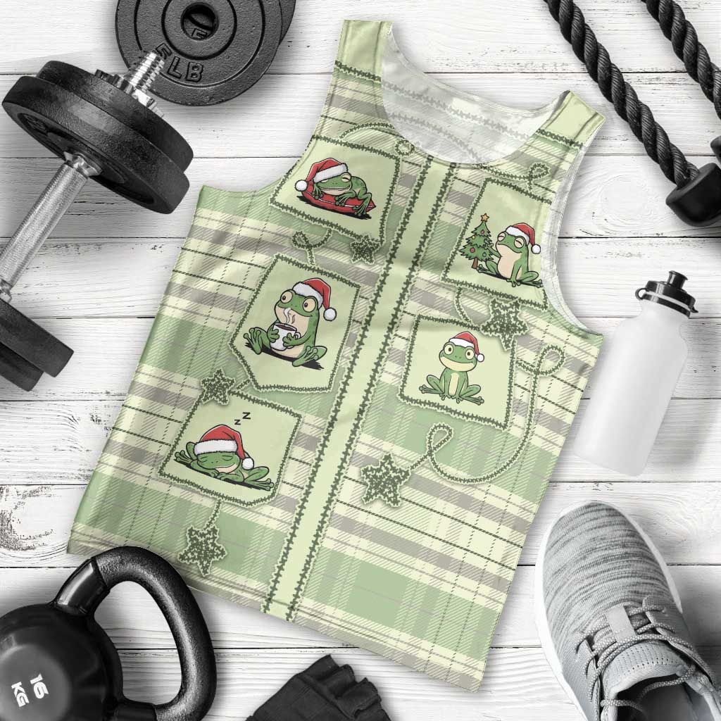 Western Yoke Men Tank Top Frog Christmas Cute Style - Wonder Print Shop
