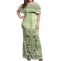 Western Yoke Off Shoulder Maxi Dress Frog Christmas Cute Style - Wonder Print Shop