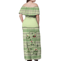 Western Yoke Off Shoulder Maxi Dress Frog Christmas Cute Style - Wonder Print Shop