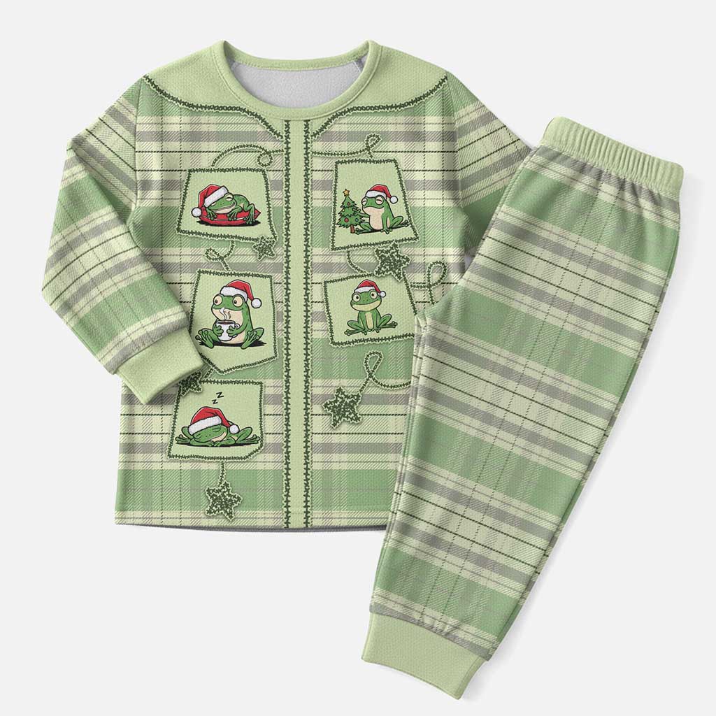 Western Yoke Christmas Pajama Set Frog Christmas Cute Style - Wonder Print Shop