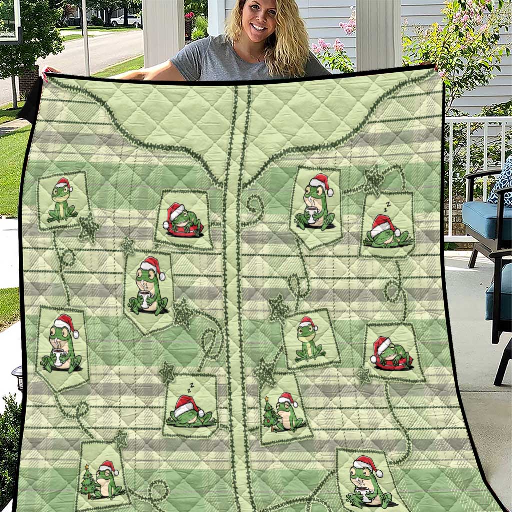 Western Yoke Quilt Frog Christmas Cute Style - Wonder Print Shop