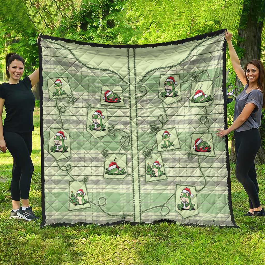 Western Yoke Quilt Frog Christmas Cute Style - Wonder Print Shop