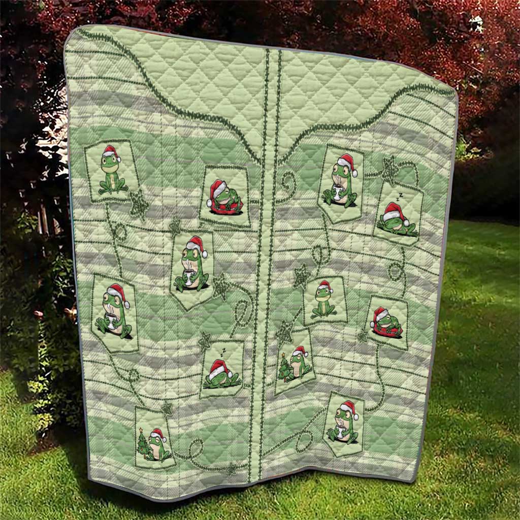Western Yoke Quilt Frog Christmas Cute Style - Wonder Print Shop