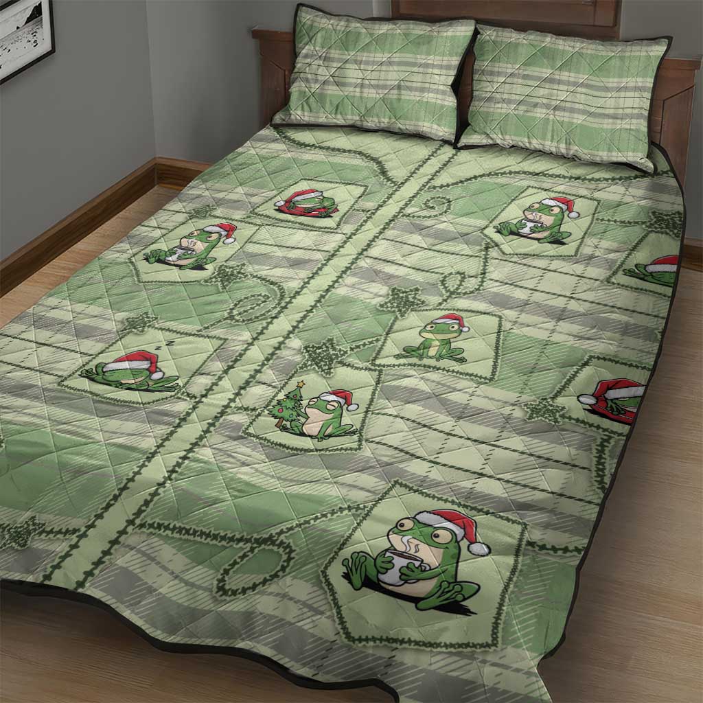 Western Yoke Quilt Bed Set Frog Christmas Cute Style - Wonder Print Shop